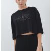 Къса тениска с овално деколте ARMANI EXCHANGE