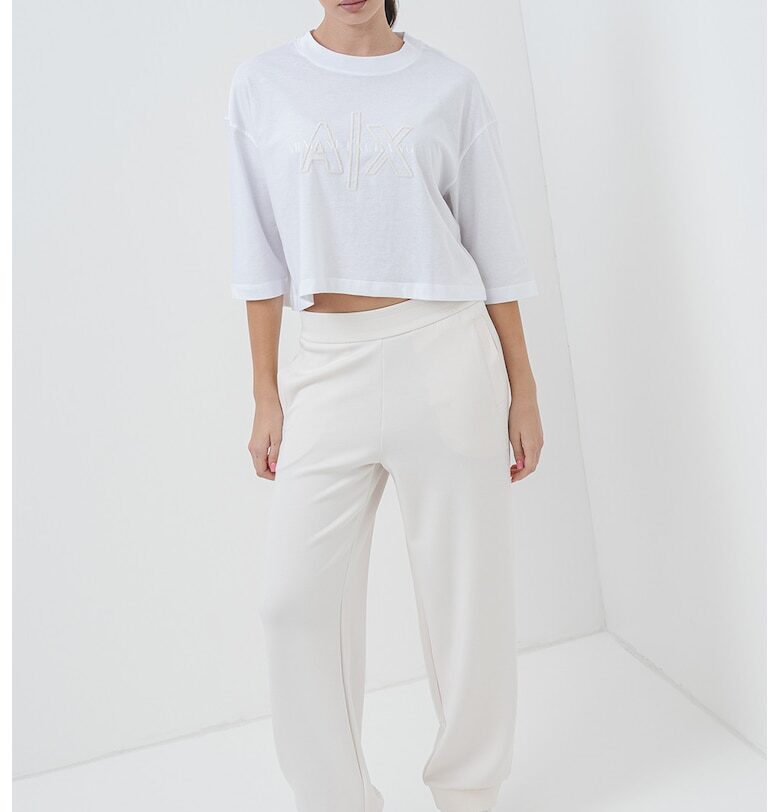 Къса тениска с овално деколте ARMANI EXCHANGE