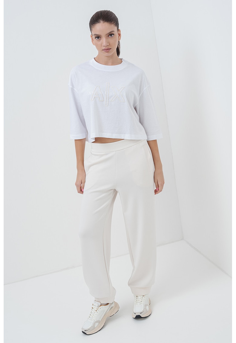 Къса тениска с овално деколте ARMANI EXCHANGE