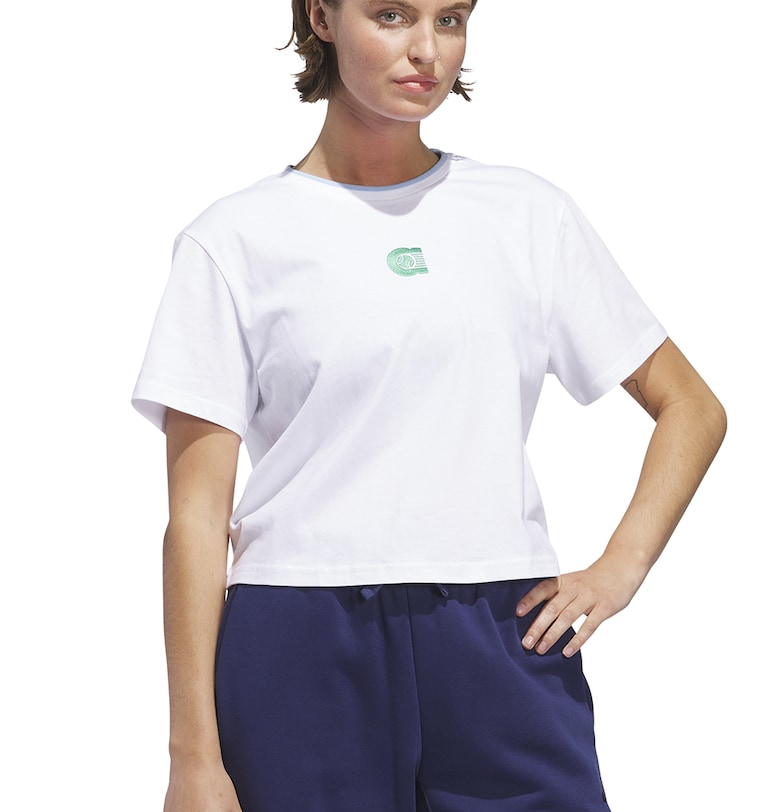 Къса тениска с овално деколте adidas Sportswear