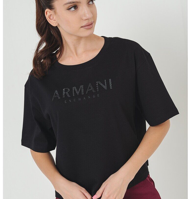 Къса тениска с паднали ръкави ARMANI EXCHANGE