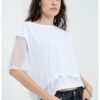 Къса тениска с полупрозрачна апликация ARMANI EXCHANGE