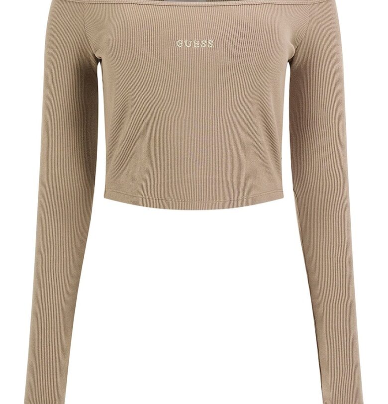 Къса фитнес блуза с голи рамене GUESS