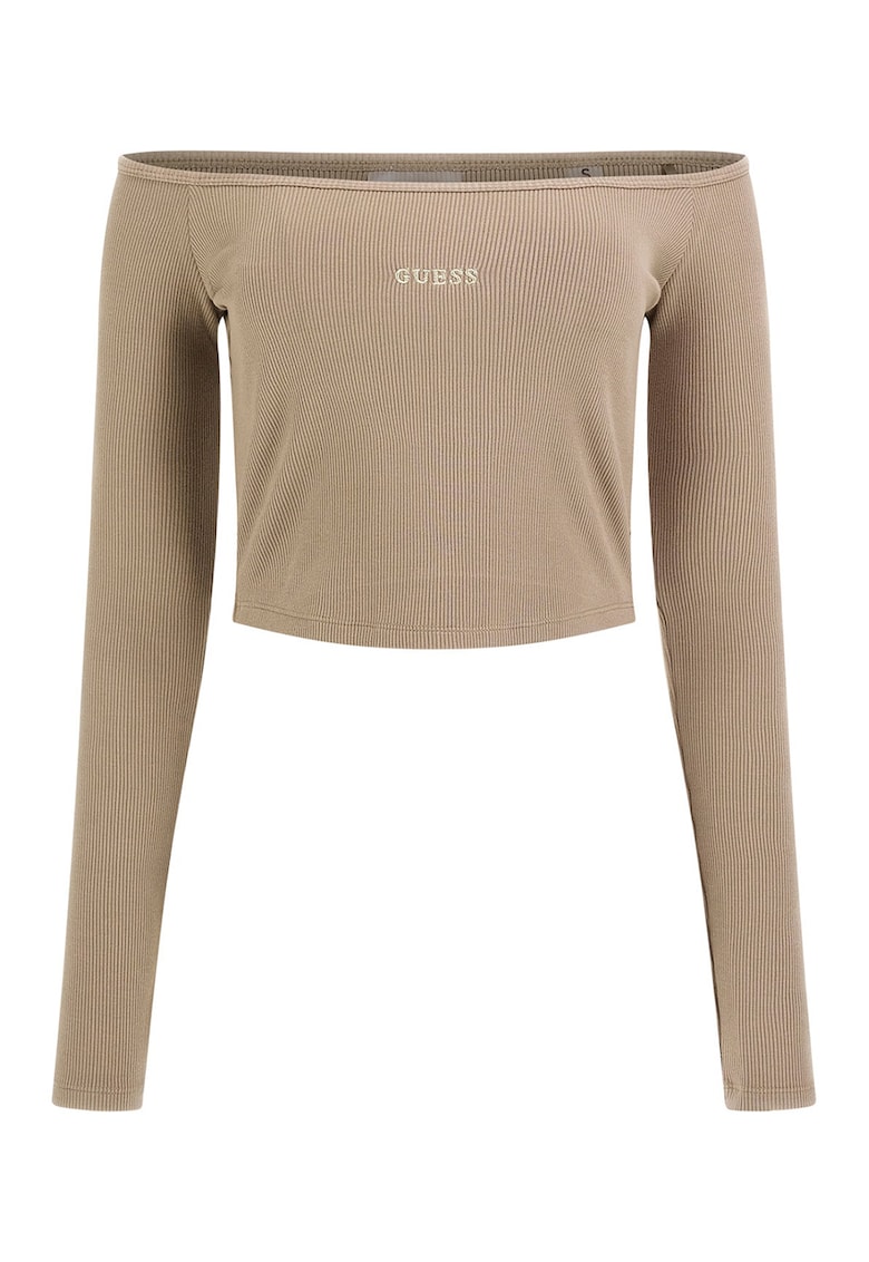 Къса фитнес блуза с голи рамене GUESS