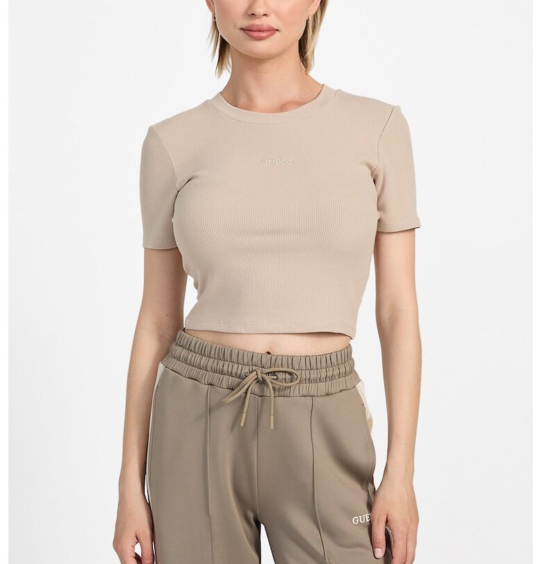 Къса фитнес тениска с лого GUESS