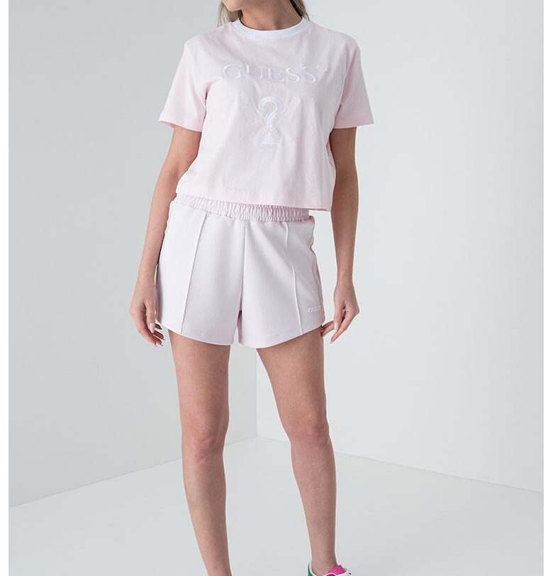 Къса фитнес тениска с лого GUESS