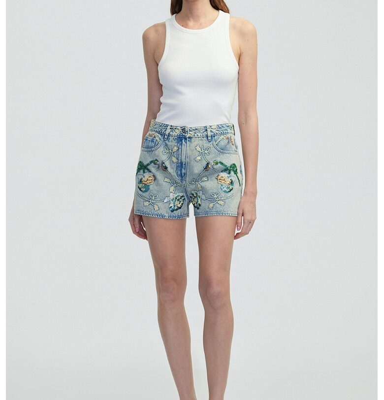 Къси дънки с бродерии и пайети Ipekyol