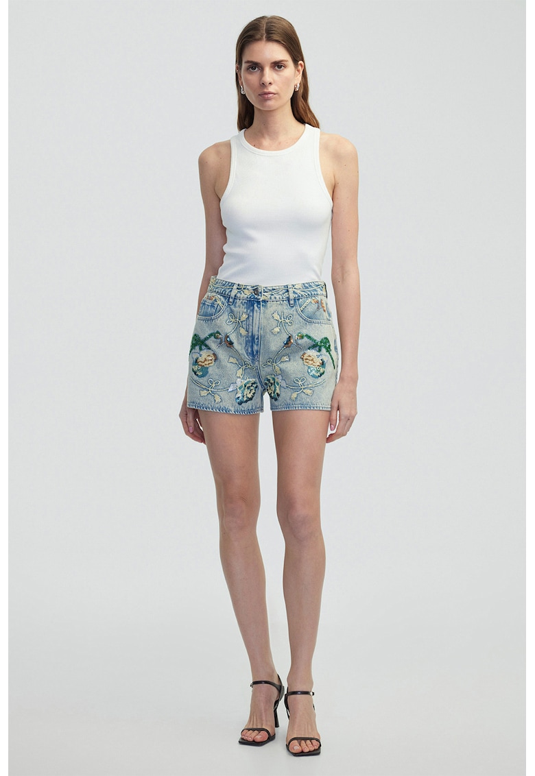 Къси дънки с бродерии и пайети Ipekyol