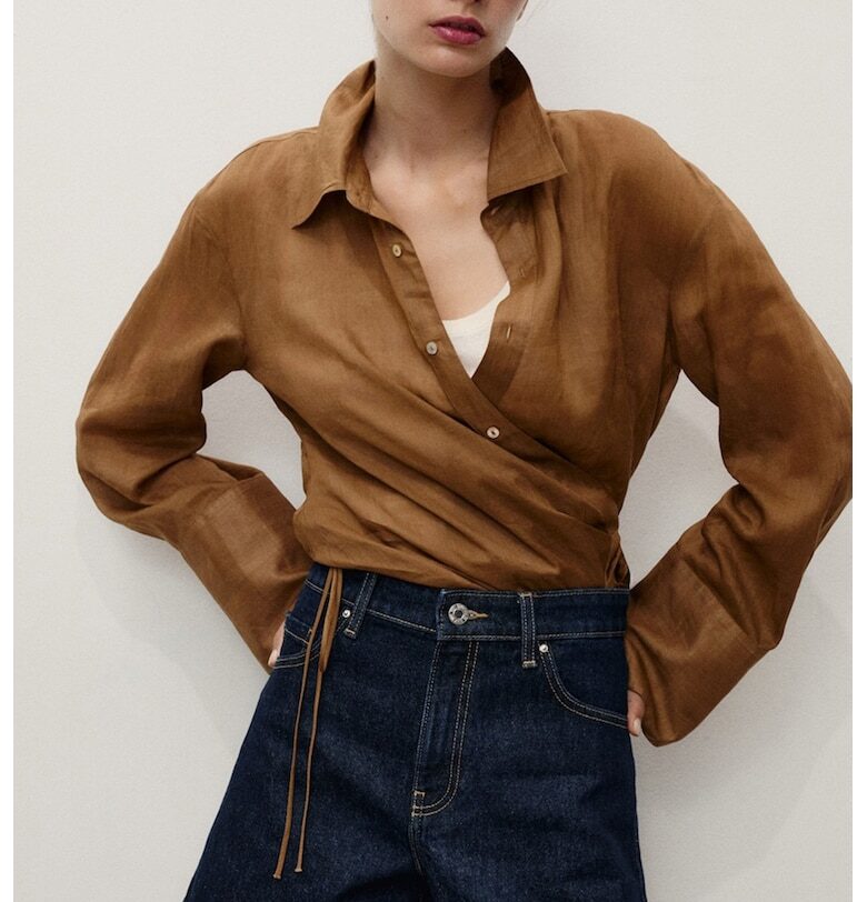 Къси дънки с висока талия Mango