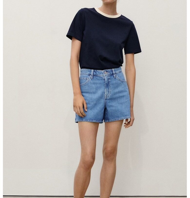 Къси дънки с висока талия Mango