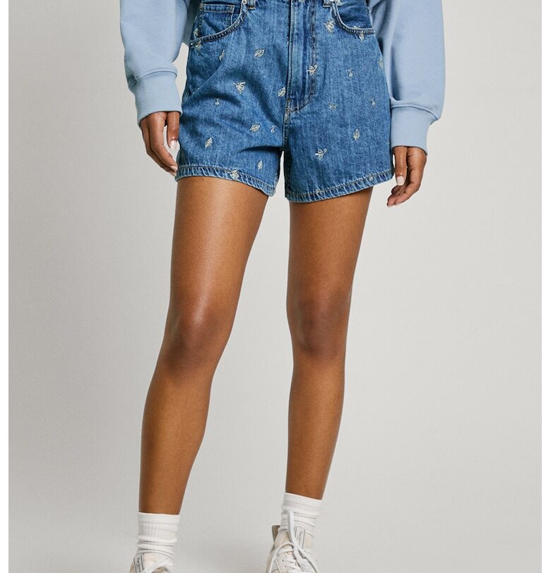 Къси дънки с висока талия Pepe Jeans London