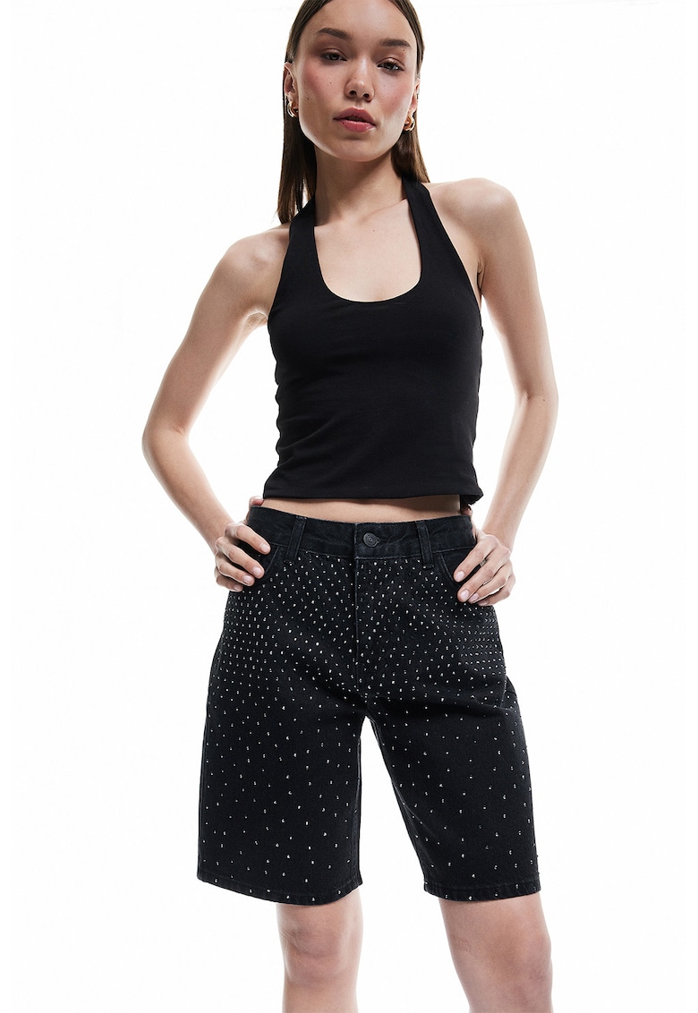 Къси дънки с декоративни камъни KOTON