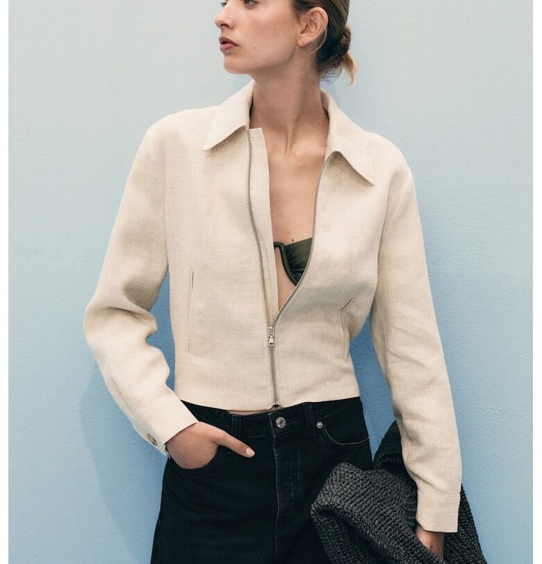 Къси дънки с копчета Mango