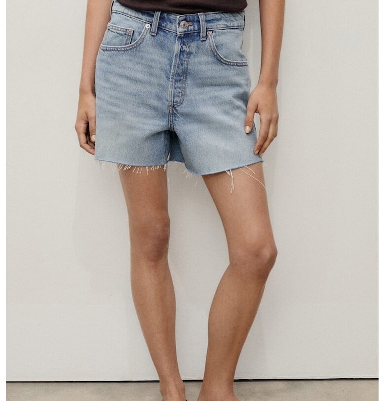 Къси дънки с копчета Mango