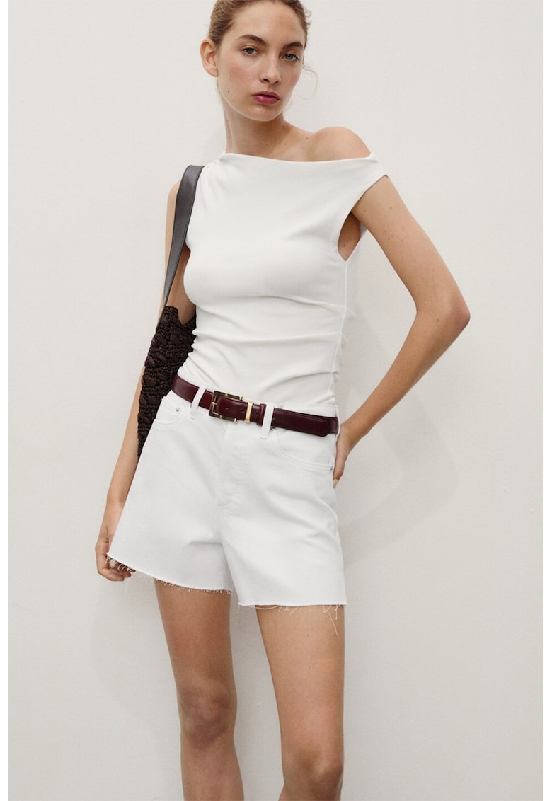 Къси дънки с незавършени краища Mango