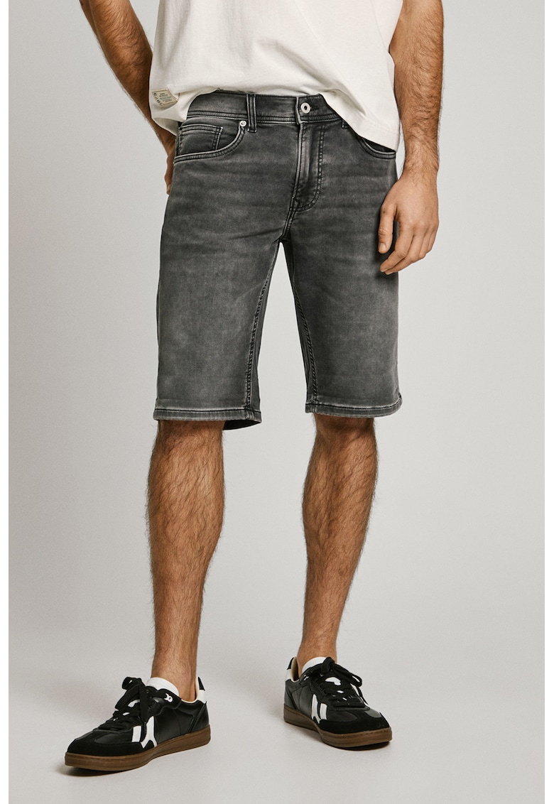 Къси дънки със захабен ефект Pepe Jeans London