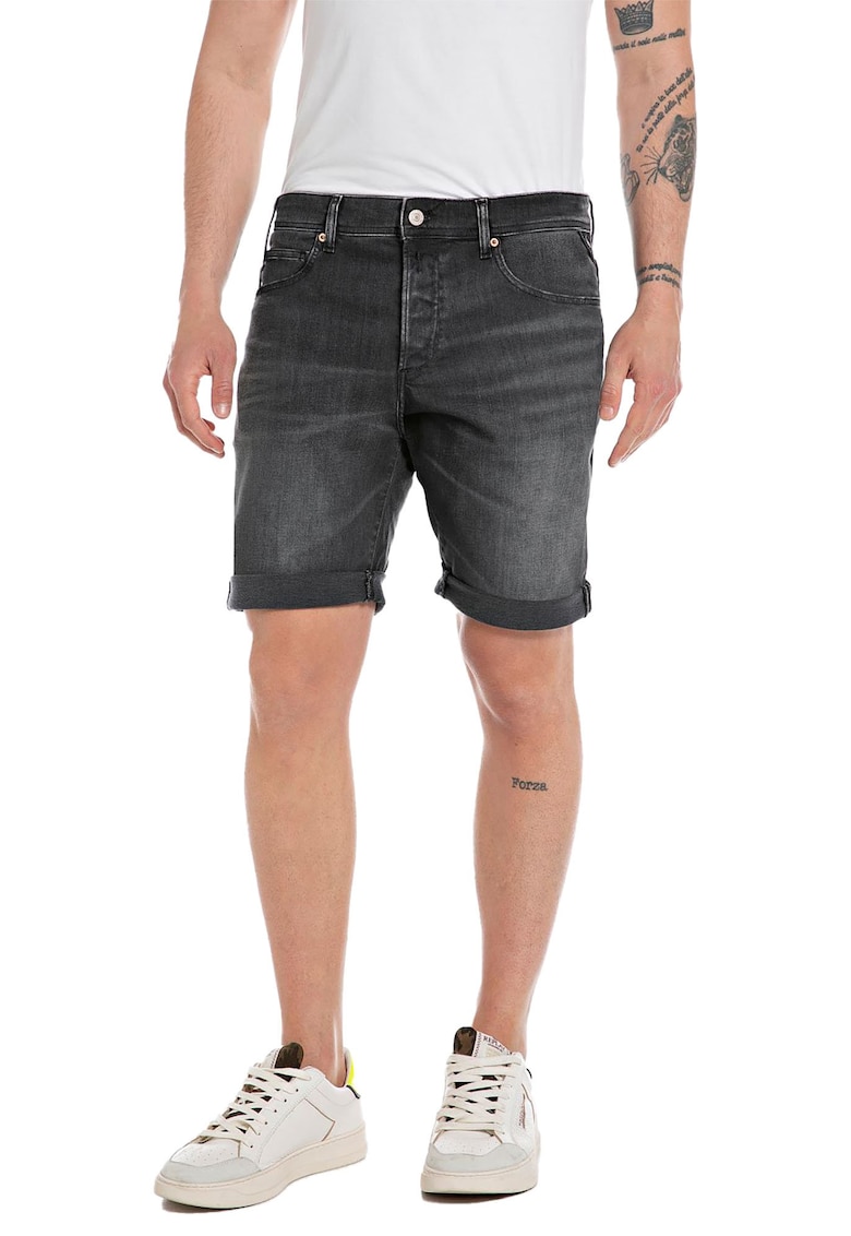 Къси дънки със средна талия Replay