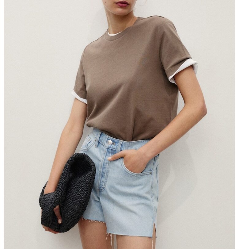 Къси прави дънки с незавършен подгъв Mango