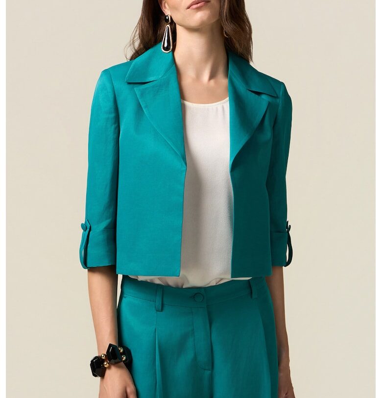 Късо едноцветно сако - Морско зелено - Oltre