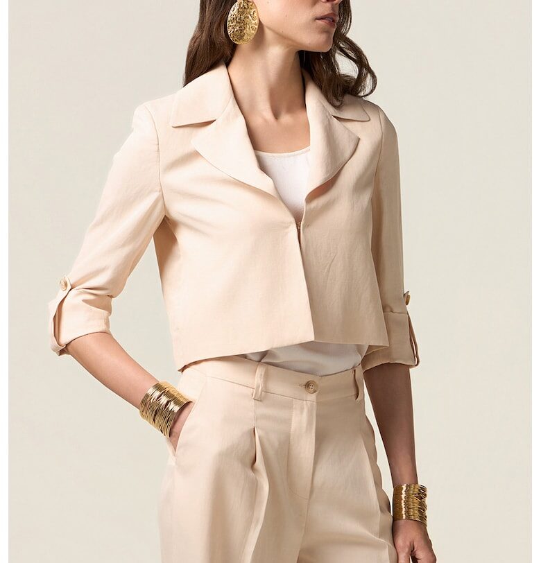 Късо едноцветно сако - Слонова кост - Oltre