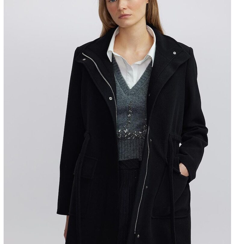 Късо палто с вълна с колан Ipekyol