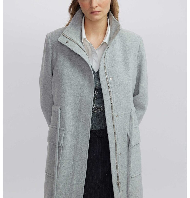 Късо палто с вълна с колан Ipekyol