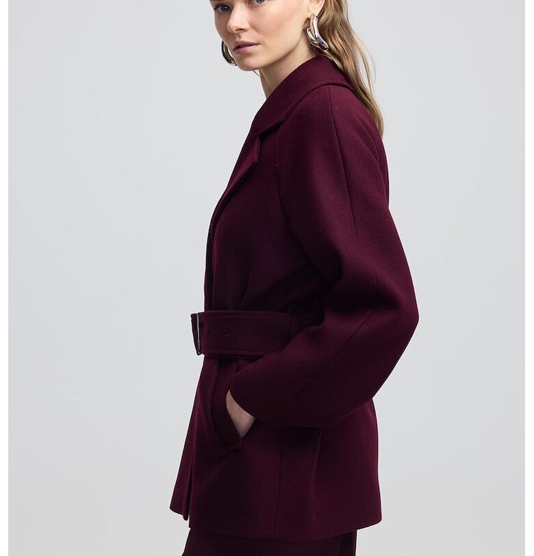 Късо палто с вълна с колан Ipekyol