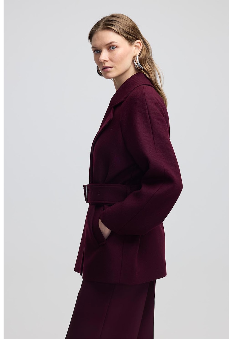 Късо палто с вълна с колан Ipekyol