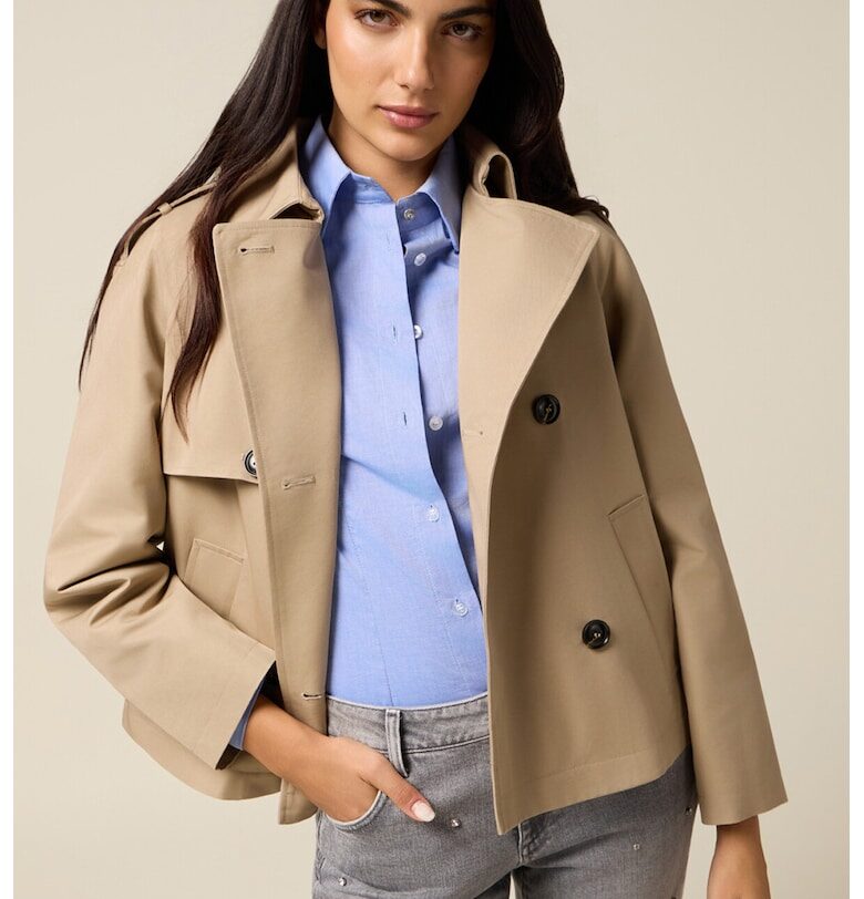 Късо палто-тренч с ревери Oltre