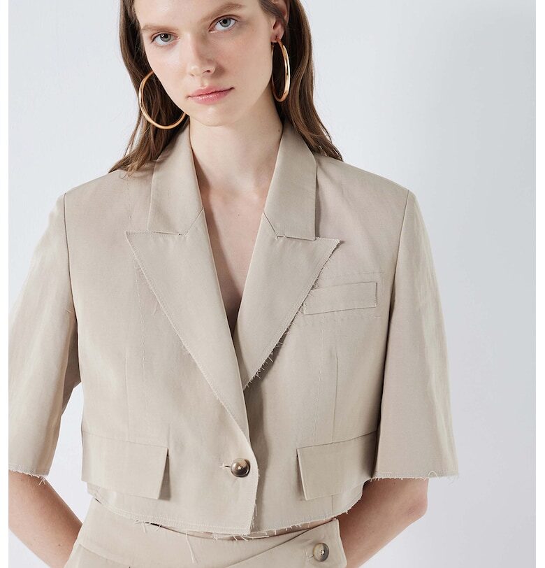 Късо сако с лен - без подгъв Ipekyol