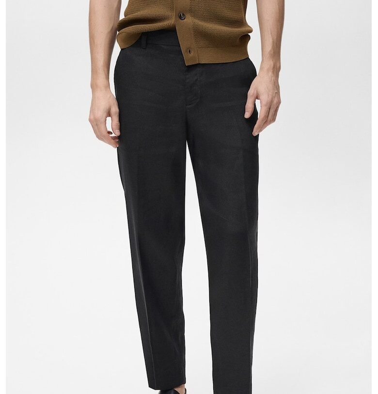 Ленен панталон с лен Mango