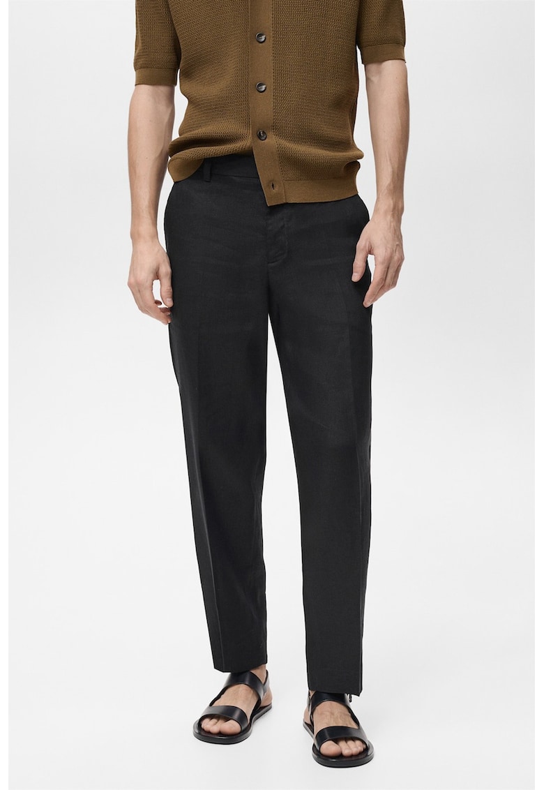 Ленен панталон с лен Mango