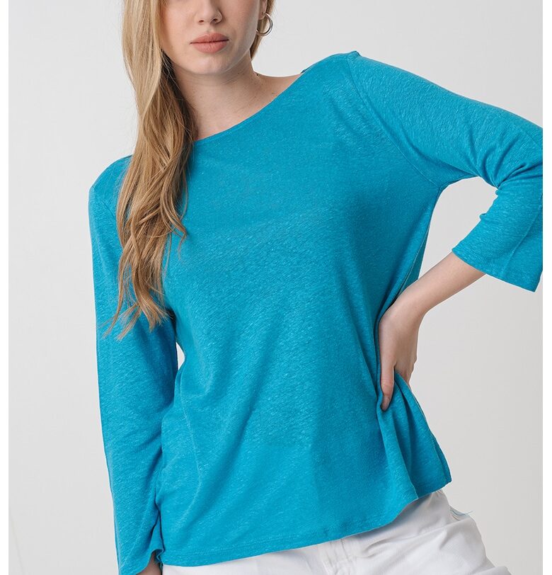 Ленена блуза с деколте тип лодка United Colors of Benetton