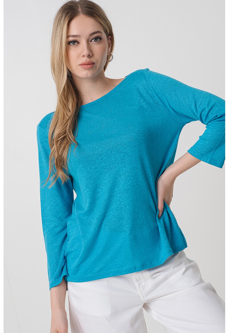 Ленена блуза с деколте тип лодка United Colors of Benetton