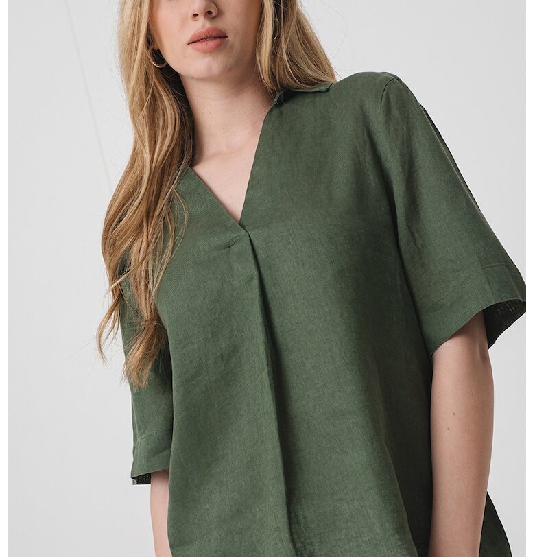 Ленена блуза с шпиц United Colors of Benetton