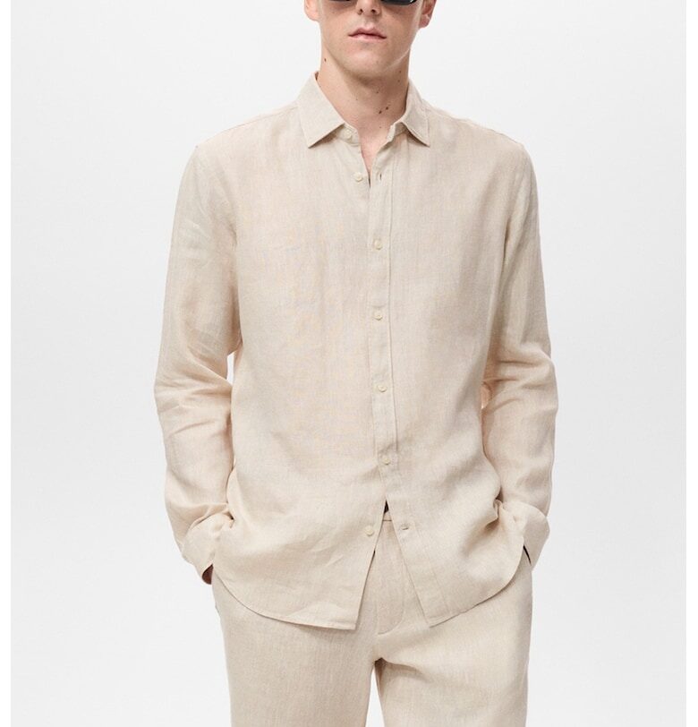 Ленена риза без шарка Mango