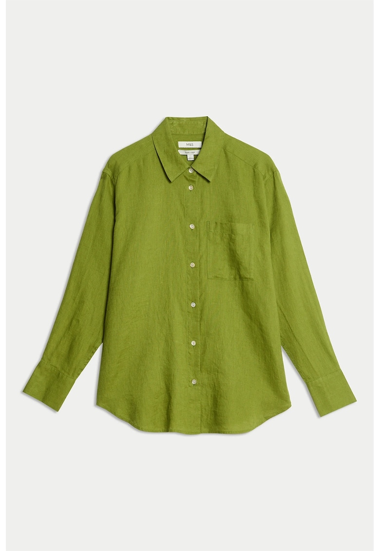 Ленена риза с джоб на гърдите Marks  Spencer