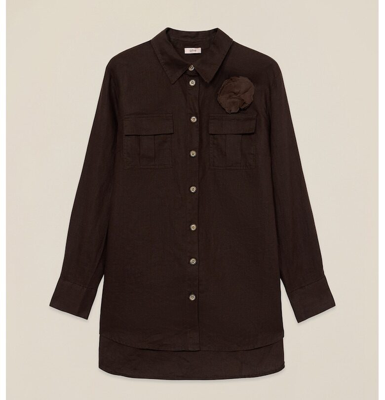 Ленена риза с джобове Oltre