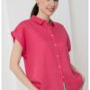 Ленена риза с къси ръкави United Colors of Benetton