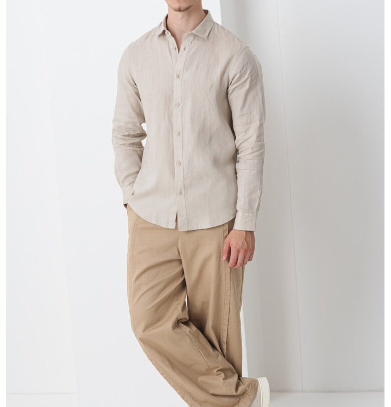 Ленена риза със стандартна кройка ARMANI EXCHANGE