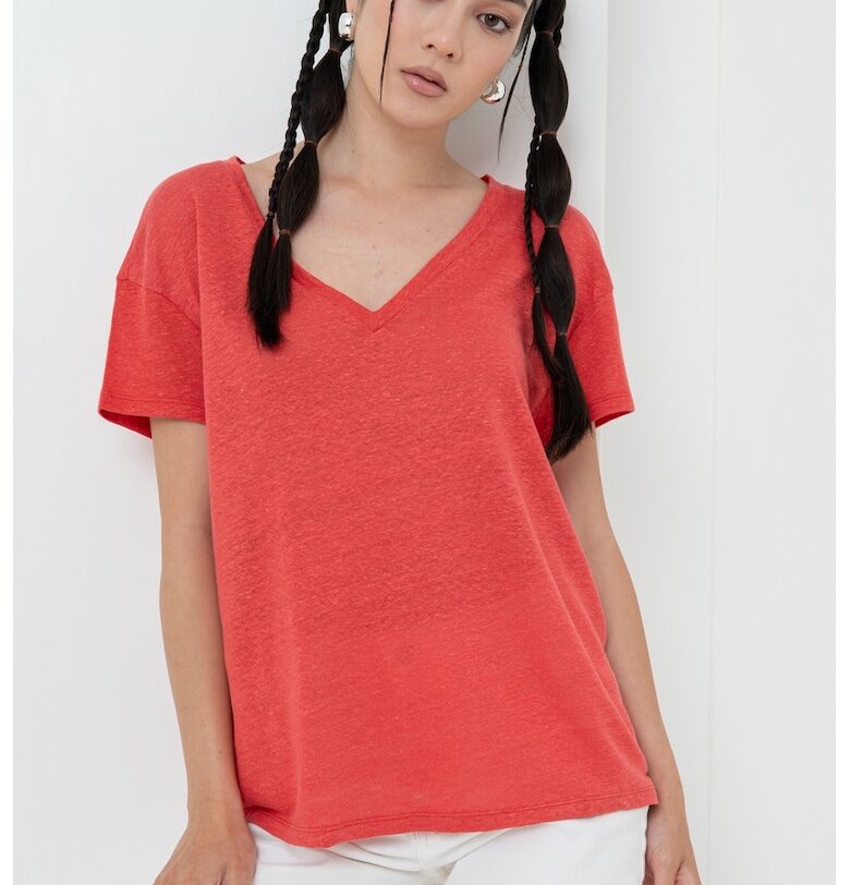 Ленена свободна тениска United Colors of Benetton