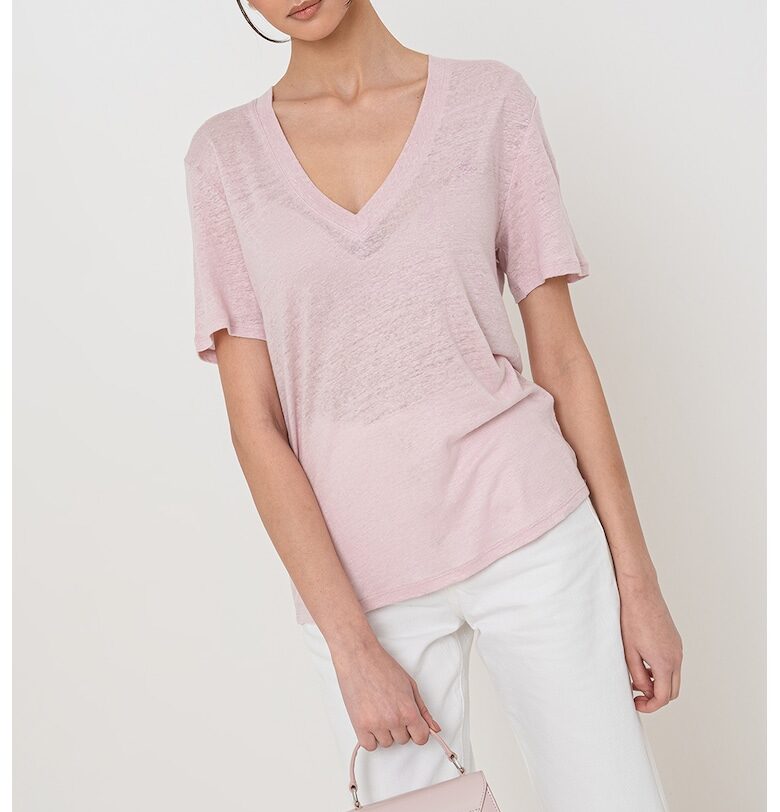 Ленена тениска Ela с шпиц BOSS