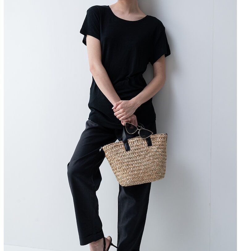 Ленена тениска Evelina с овално деколте BOSS