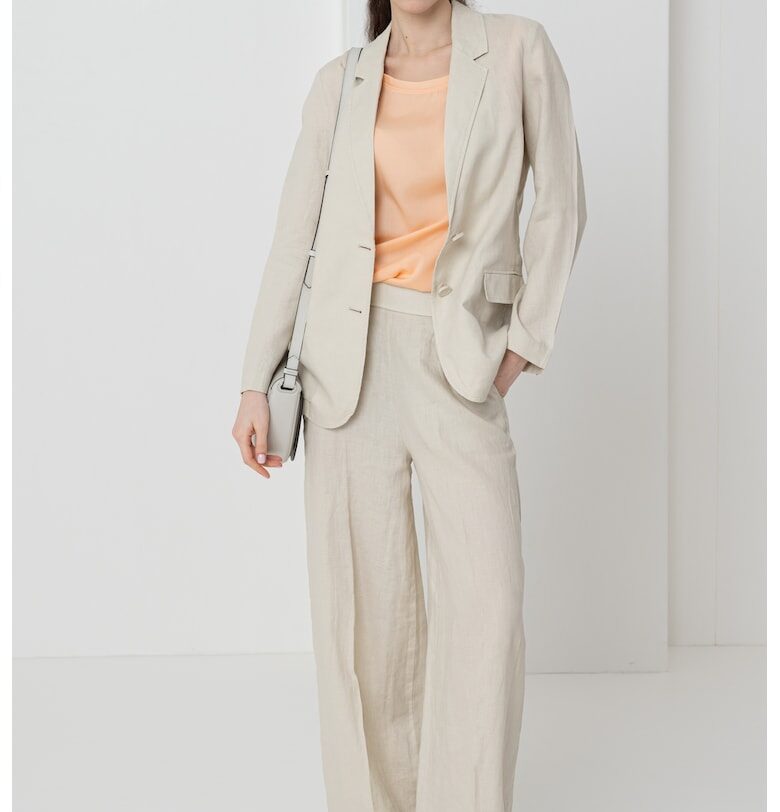 Ленено сако с раздвоен ревер United Colors of Benetton