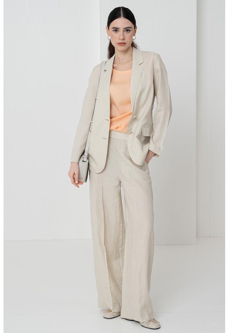 Ленено сако с раздвоен ревер United Colors of Benetton