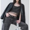 Мрежест топ с дизайн 2е1 и лого KARL LAGERFELD JEANS