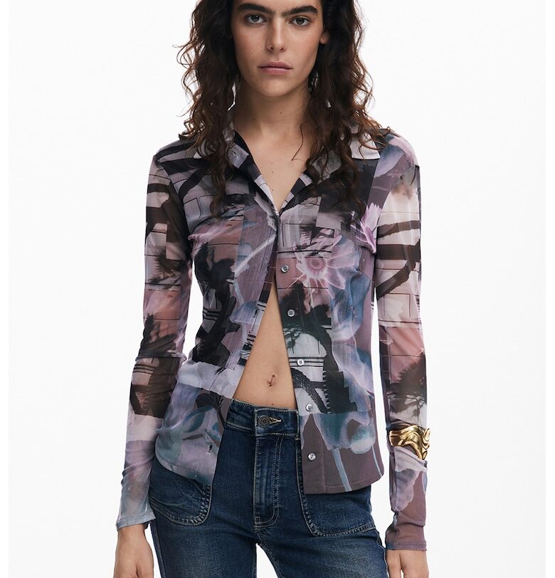 Мрежеста слим риза DESIGUAL