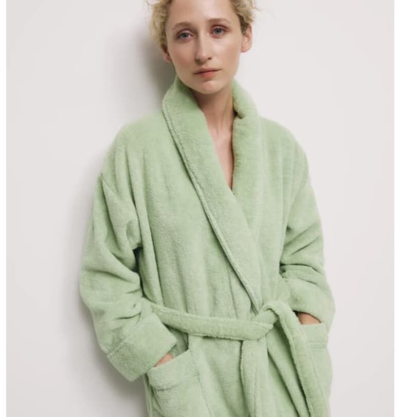 Мъхест халат за баня с връзка Marks  Spencer