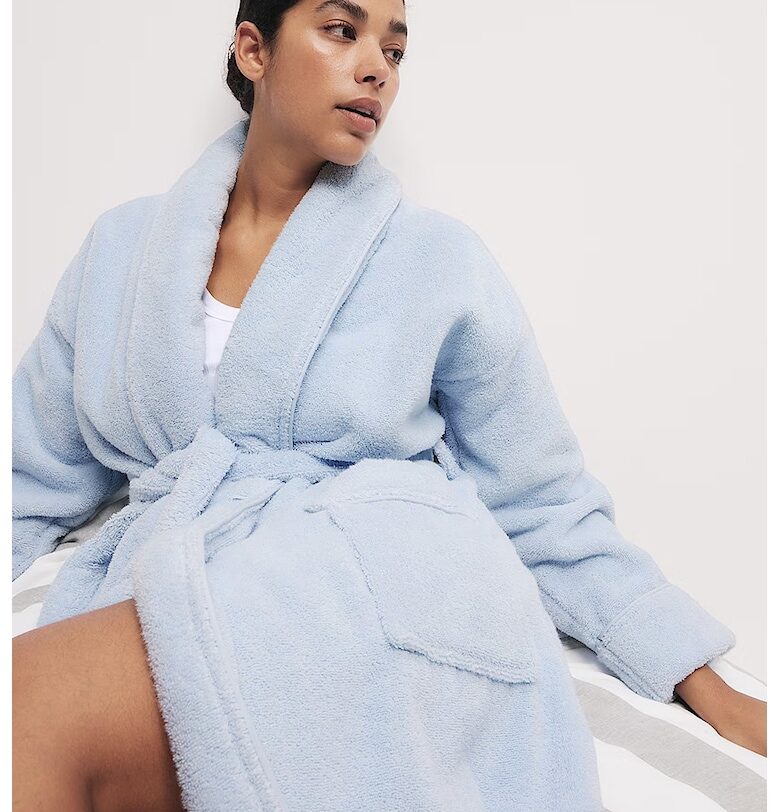 Мъхест халат за баня с връзка Marks  Spencer