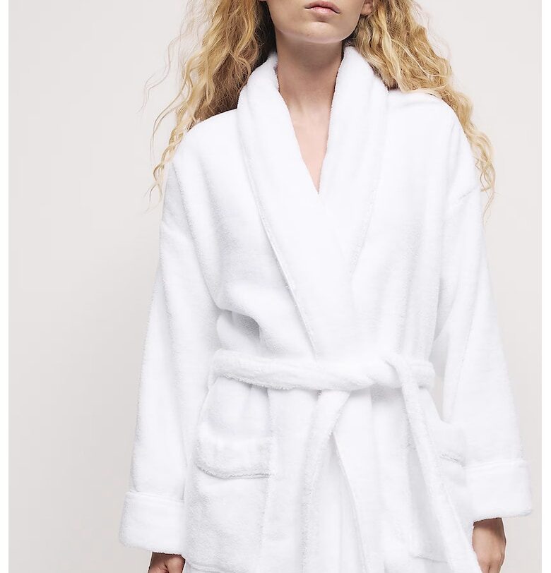 Мъхест халат за баня с връзка Marks  Spencer